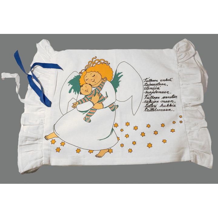 Baptism angel blue ribbon baby pillowcase T1041 - Printscorpio