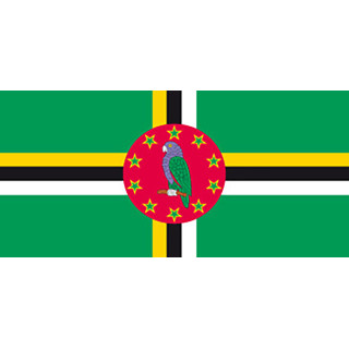 Dominica national table flag - Printscorpio