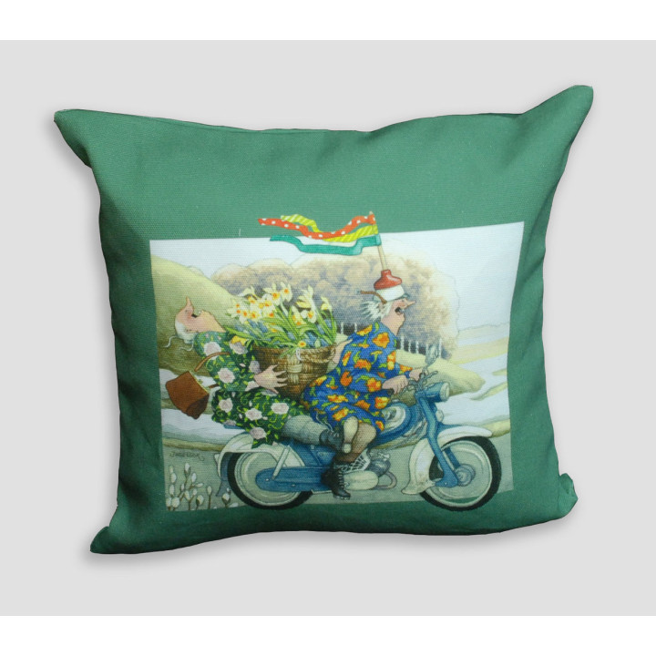 Grannies on a moped, cushon pillow 50x50 cm