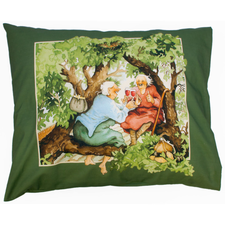 Old ladies in tree pillow case