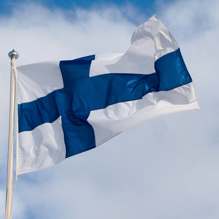 Finska flagga 125 cm för 2,5 m stång - Printscorpio
