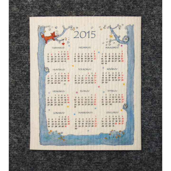 Calendar 2015 dish cloth - Printscorpio